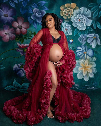 Mom...a little just above queen 👑 ~ Maternity gown for photoshoot