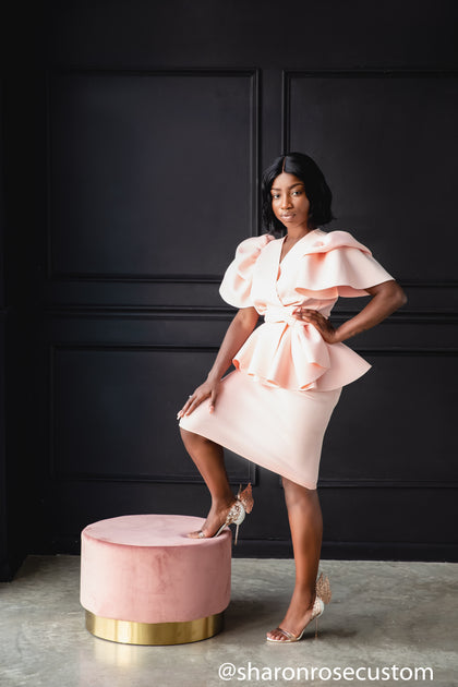 Blush Pink Short Dress Perfect for Photo shoots and Special Occasions - The Stunter Engagement Dress L