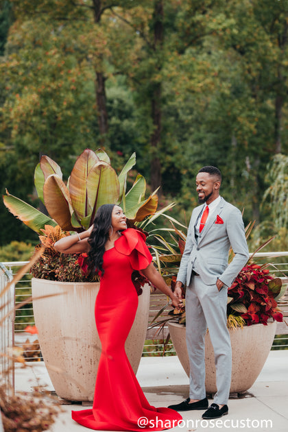 engagement formal dress Red Tulip – sharon rose custom Simple Mermaid Dark Green christmas_dress bachelorette party or any COLOR:Strawberry