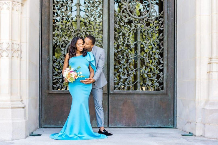 Tiffany blue maternity dress sale