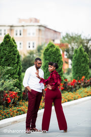 Burgundy Engagement Jumpsuit for Photo shoots and Special Occasions