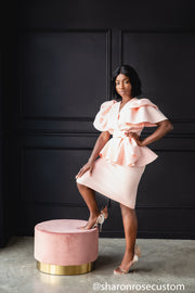 Blush Pink Short Dress Perfect for Photo shoots and Special Occasions - The Stunter Engagement Dress