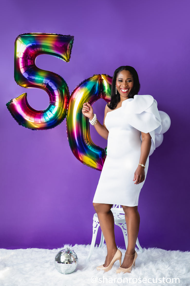 Pure White Short Gown Perfect for Photo shoots and Special Occasions - Tulip Engagement Dress