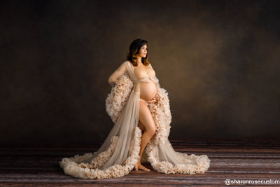 The Nude Luxe Rose Ruffle Robe - Handmade Product Limited Availability