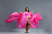 The Hot Pink Luxe Rose Ruffle Robe -  Handmade Product Limited Availability