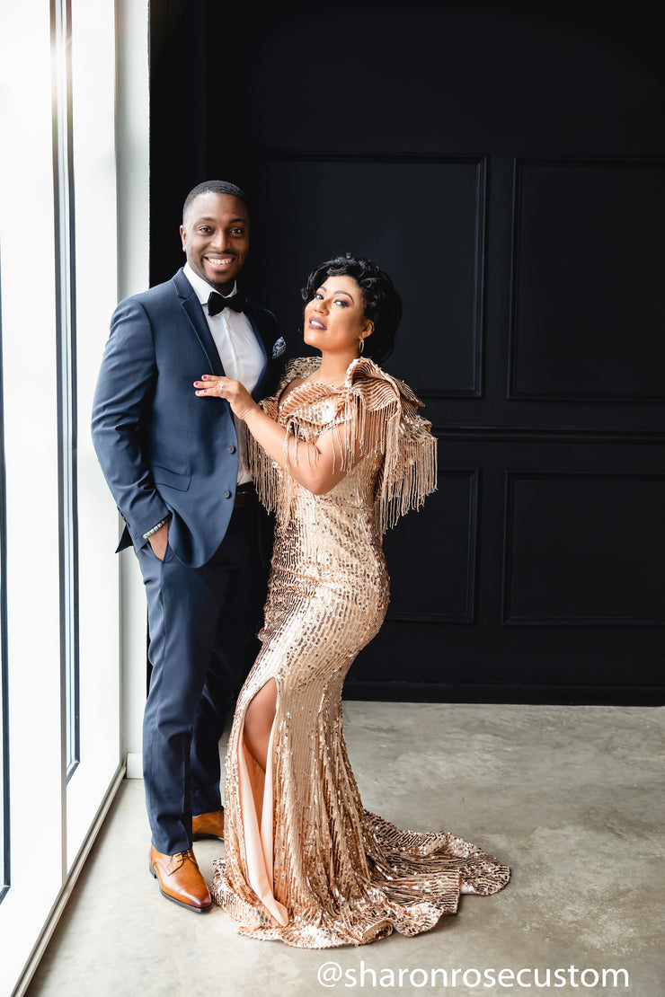Sparkled Glory Rose Gold Sequin Dress Perfect for Photo Shoots sharon rose custom Sparkled Glory Rose Gold Sequin Dress Perfect for Photo Shoots sharon rose custom