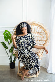 The Casa Dresses - Kaftan Casual Maxi Dresses For Home With Scarf