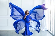 Royal Blue Ruffled Maternity Gown Maternity Gown for Photo Shoot and Baby Showers