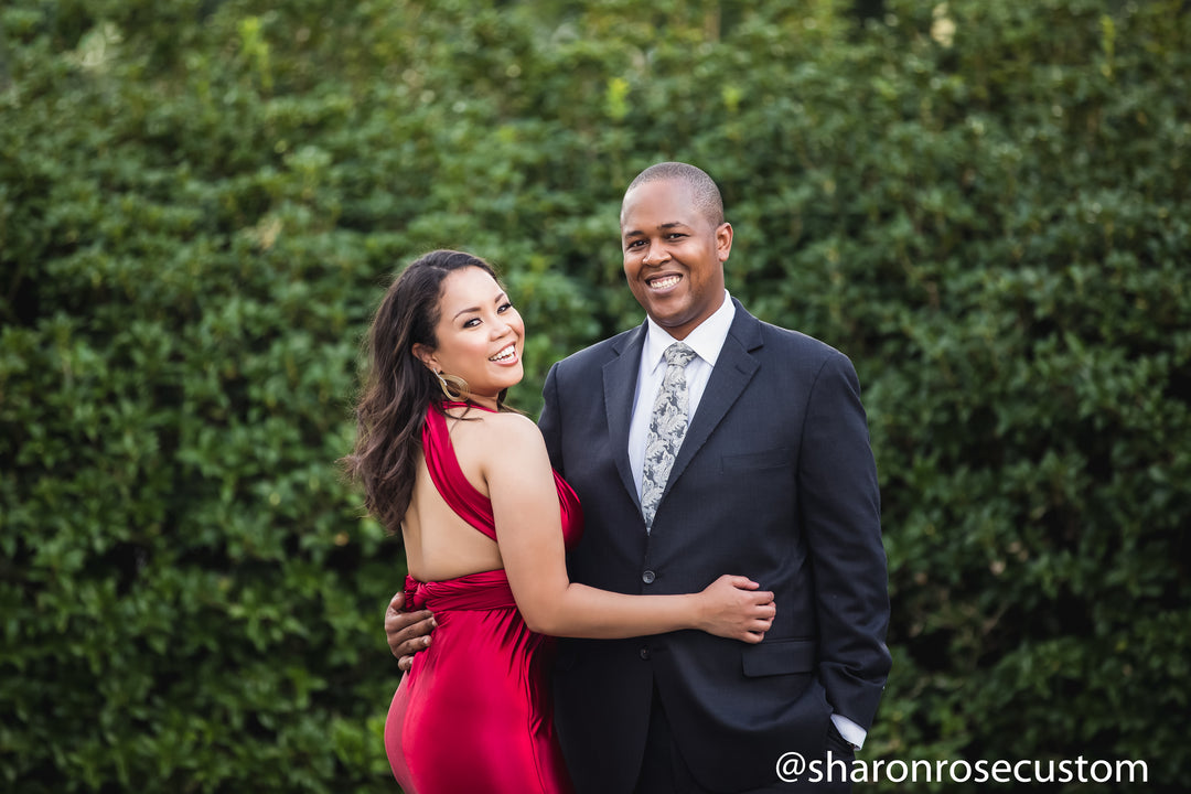 Oscar Red Satin Engagement Gown Perfect for Photo Shoots S