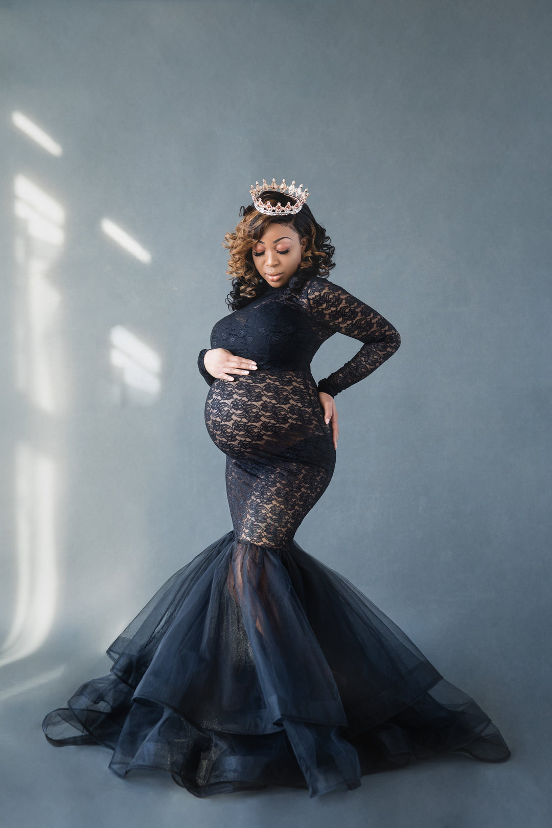 Black Lace Maternity Gown For Photo Shoot- Rose Gown sharon rose custom Black Lace Maternity Gown For Photo Shoot- Rose Gown sharon rose custom