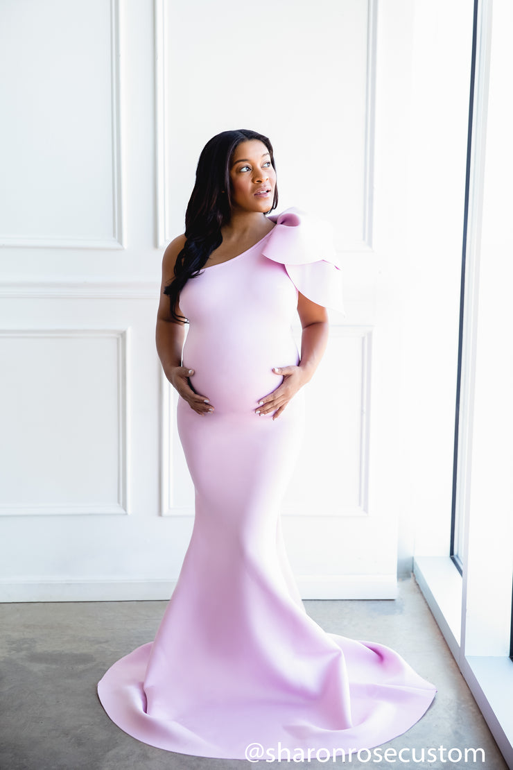 Lilac - Lavender Maternity Gown for Photo Shoot and Baby Showers - Tulip Maternity Dress