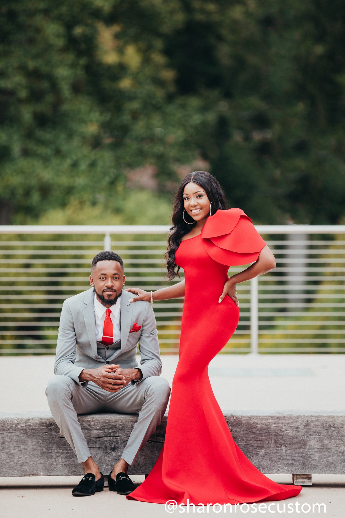 Red Tulip Engagement Dress – sharon rose custom