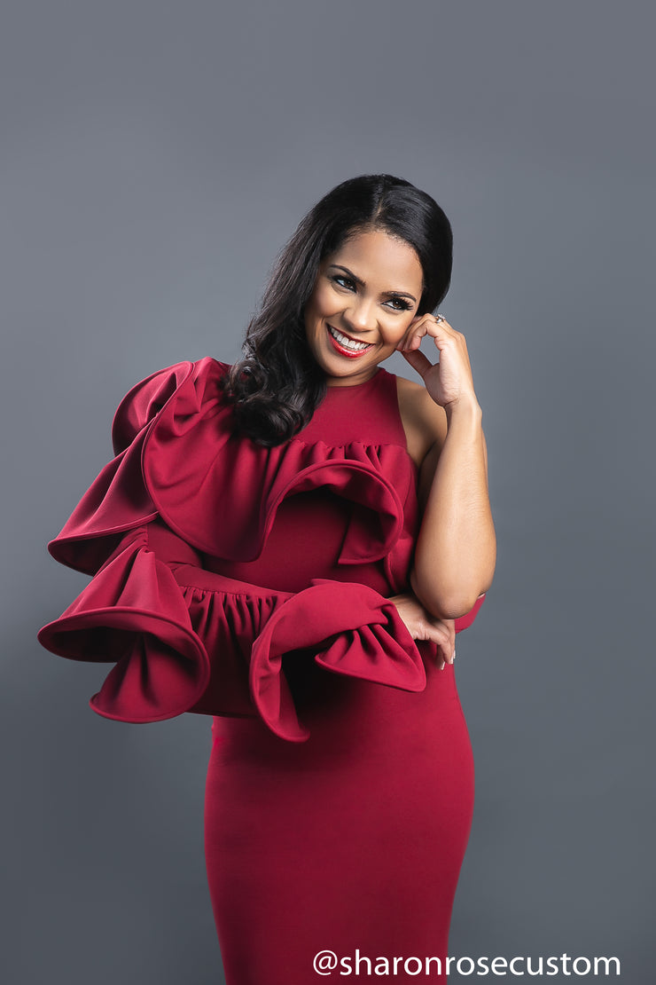 Burgundy Engagement Maxi Gown Perfect for Photo shoots and Special Occasions L Burgundy Engagement Maxi Gown Perfect for Photo shoots and Special Occasions L