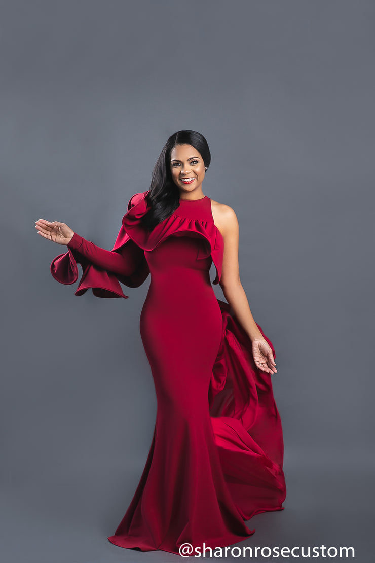 Burgundy Engagement Maxi Gown Perfect for Photo shoots and Special Occ sharon rose custom Burgundy Engagement Maxi Gown Perfect for Photo shoots and Special Occ sharon rose custom