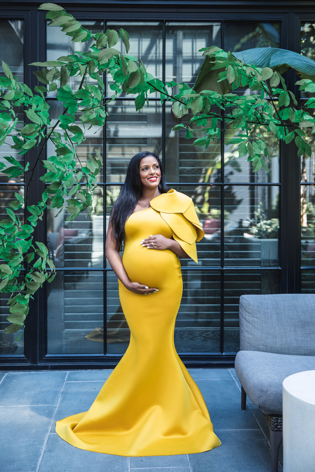 yellow maternity dress Yellow Maternity Dress for Photo Shoot and Baby Showers