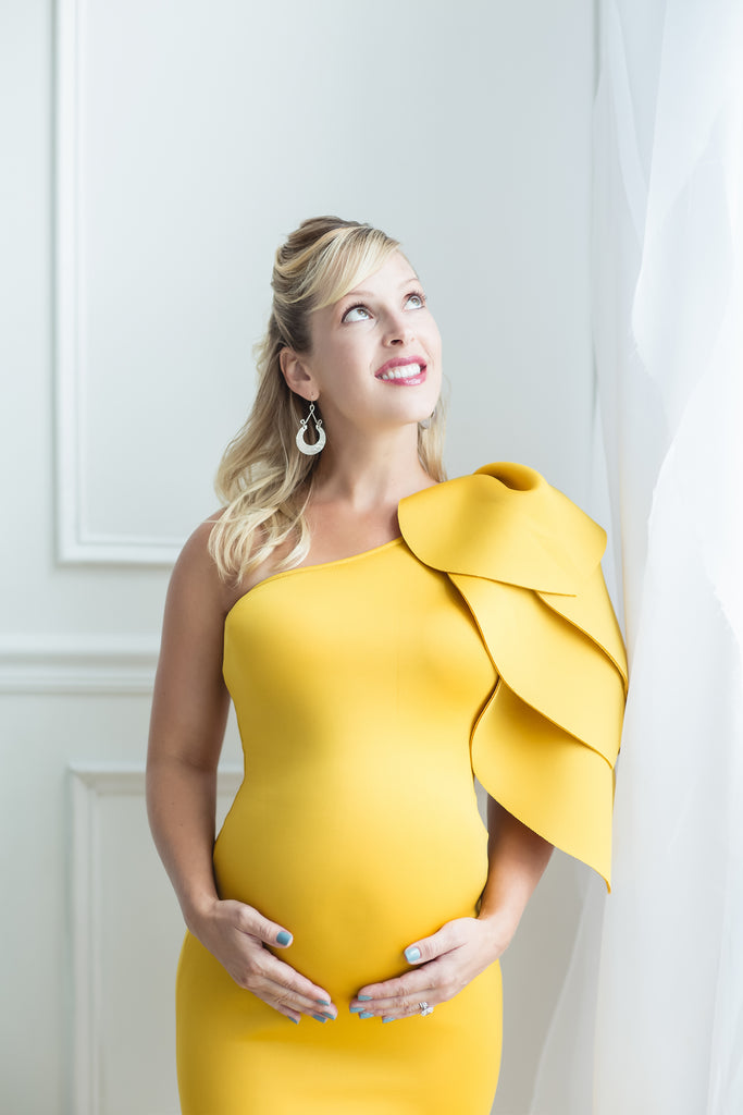 Yellow Maternity Dress for Photo Shoot and Baby Showers Tulip Maternity Gown sharon rose custom
