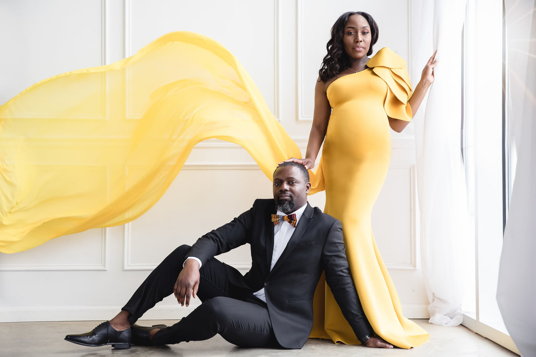 Yellow Maternity Dress for Photo Shoot and Baby Showers