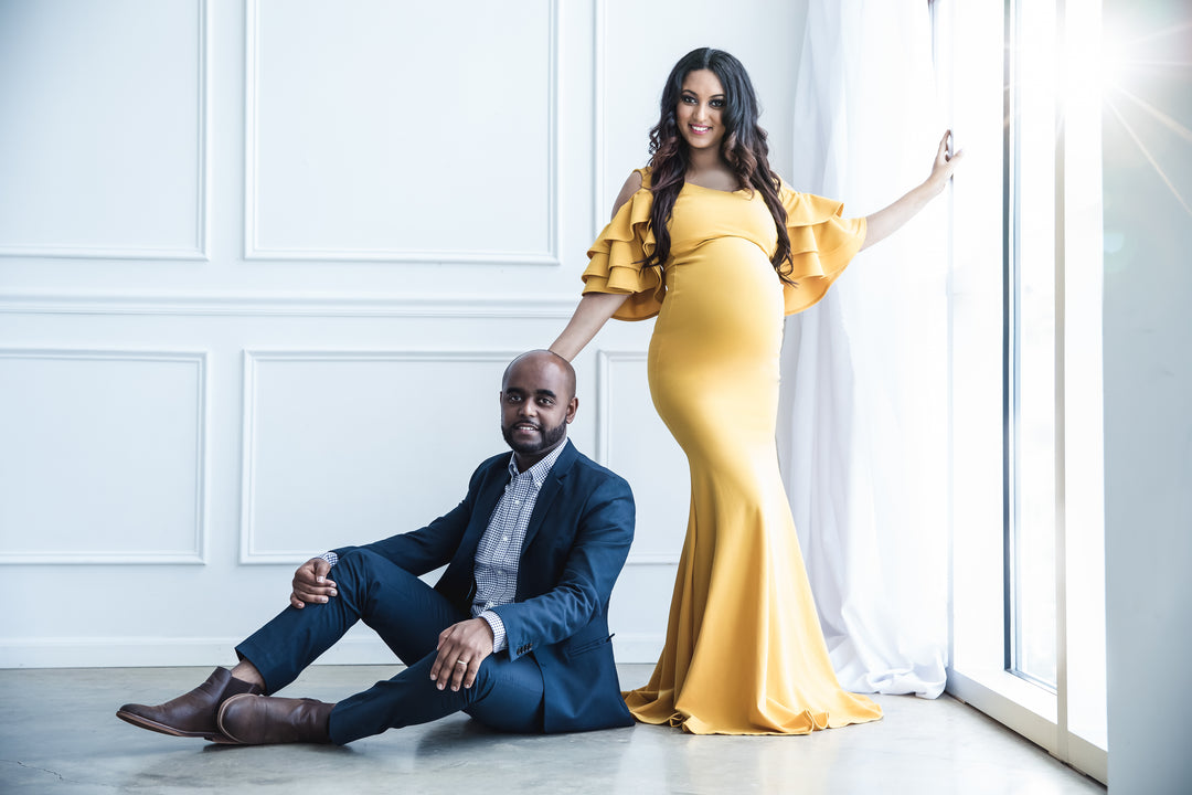 Mustard Yellow Maternity Gown for Photo Shoot and Baby Showers -Sunflower Maternity Dress L Mustard Yellow Maternity Gown for Photo Shoot and Baby Showers -Sunflower Maternity Dress L