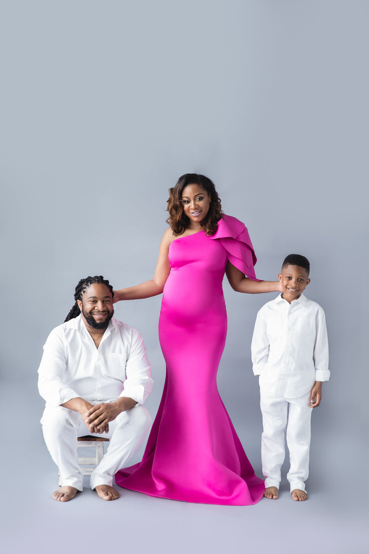 Fuchsia Pink Maternity Gown for Photo Shoot and Baby Showers - Tulip M sharon rose custom Fuchsia Pink Maternity Gown for Photo Shoot and Baby Showers - Tulip M sharon rose custom