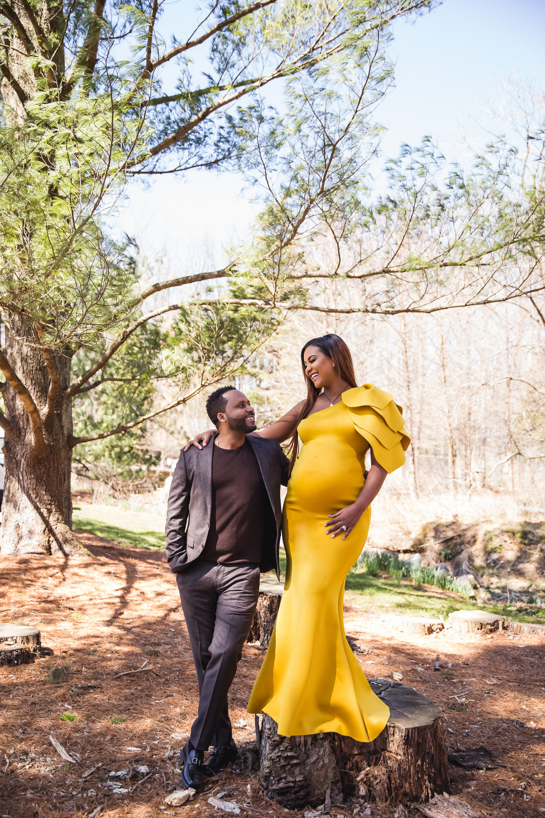 Yellow Maternity Dress for Photo Shoot and Baby Showers