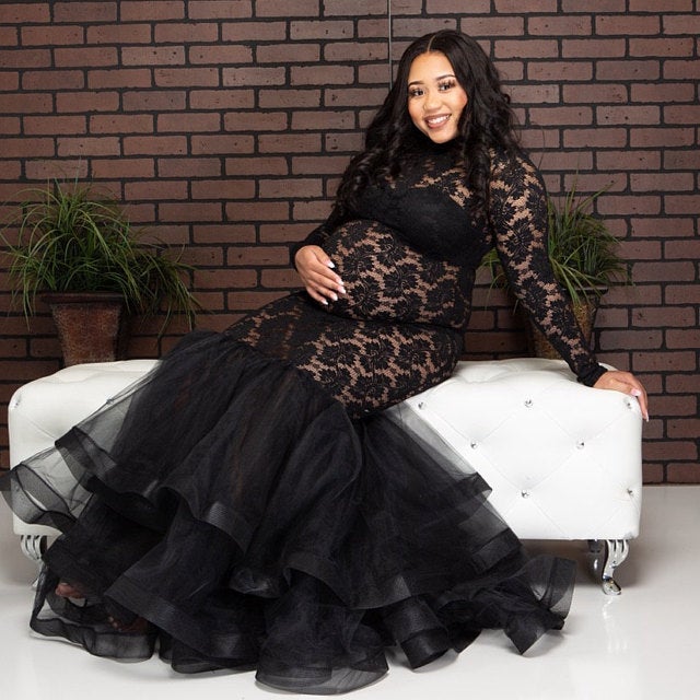 Black Lace Maternity Gown for Photo Shoot and Baby Showers - Rose Maternity Dress