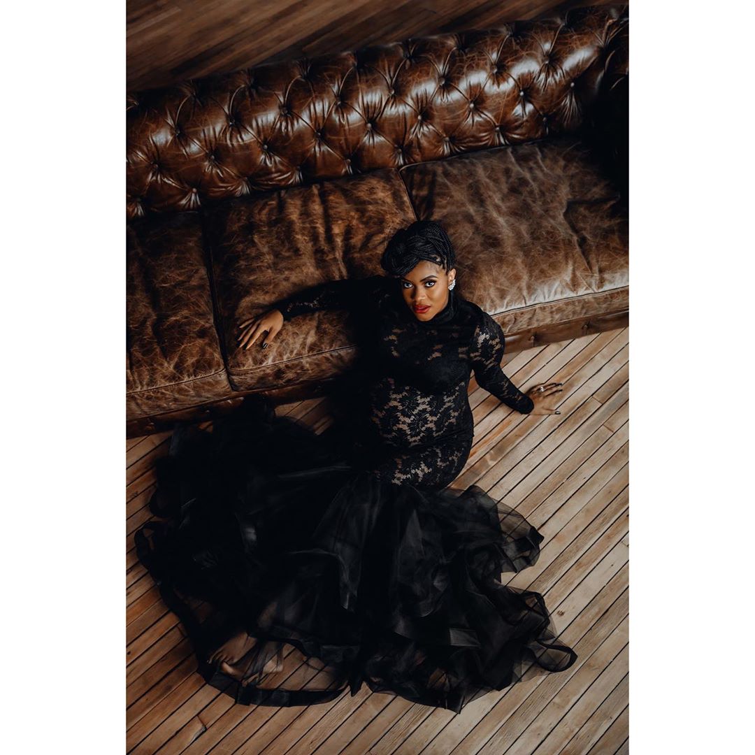Black Lace Maternity Gown For Photo Shoot- Rose Gown XL