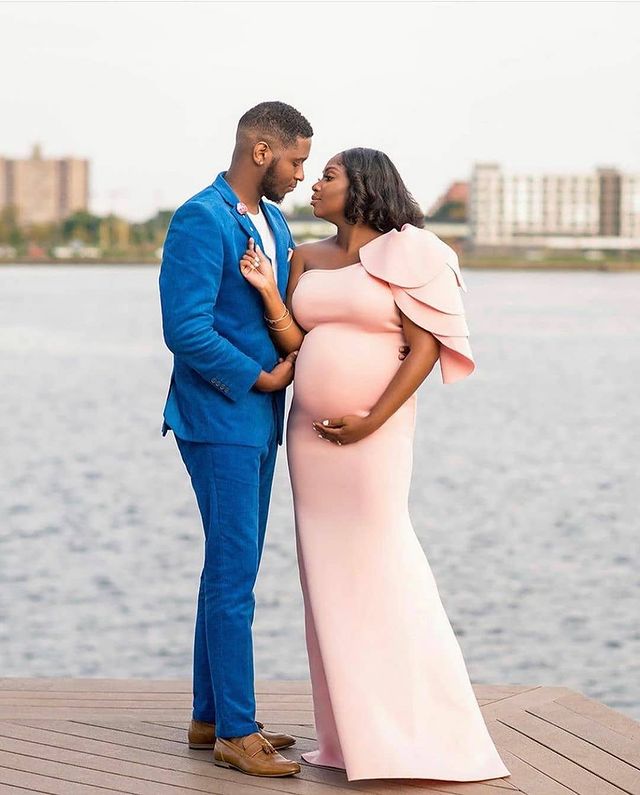 Blush Pink Maternity Gown for Photo Shoot and Baby Showers - Tulip Maternity Dress 1XL Blush Pink Maternity Gown for Photo Shoot and Baby Showers - Tulip Maternity Dress 1XL